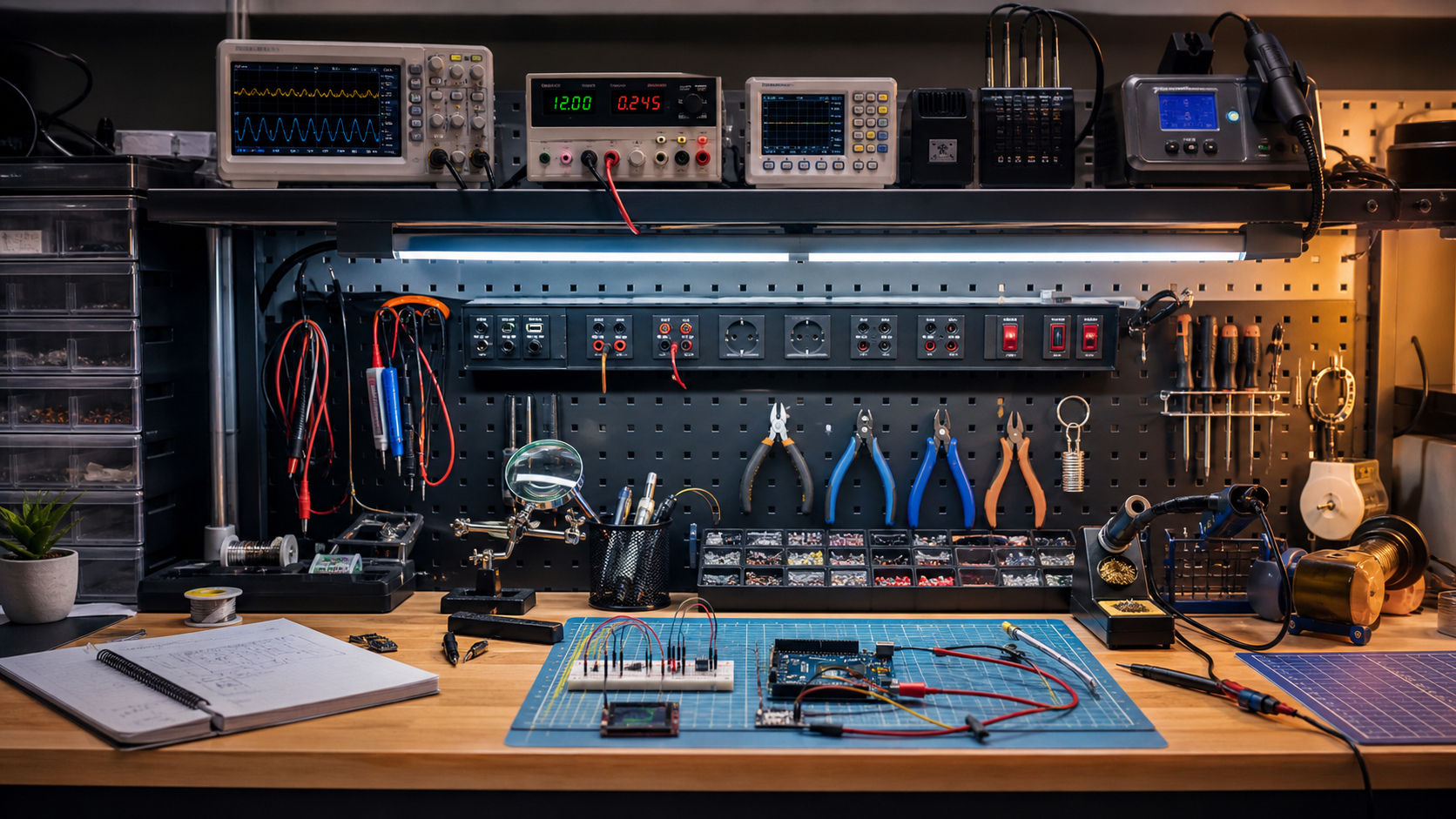 Electronics Workbench Power & Tool Wall